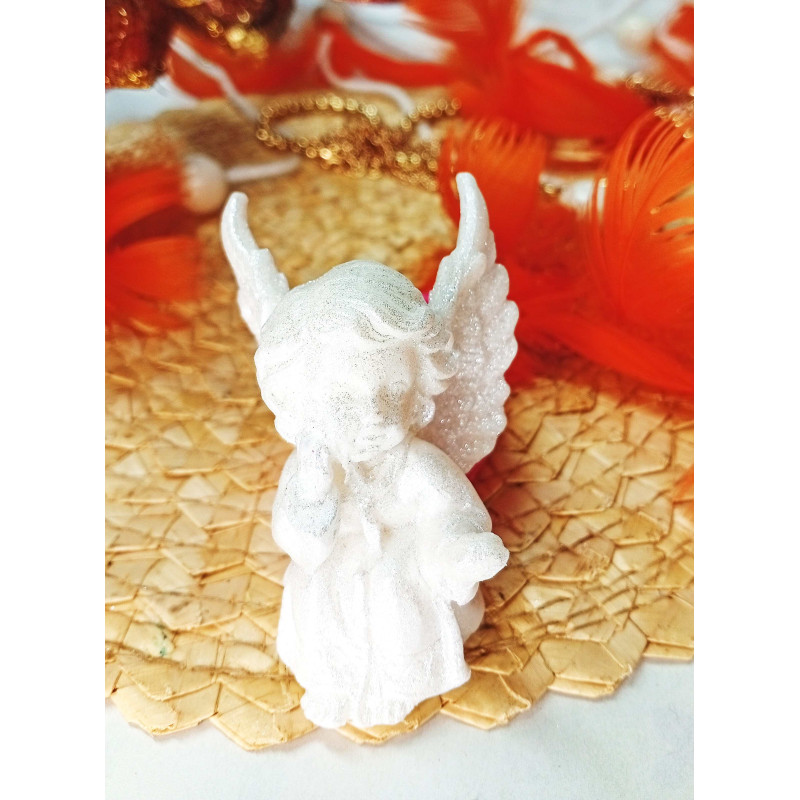 Mýdlový andílek - bílý s glitry