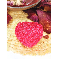 Mýdlové srdce drobné růžičky - červené