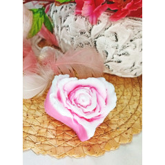 Mýdlové srdce růže - růžovobílé