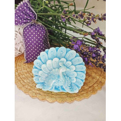 Mýdlový páv - modrý s glitry