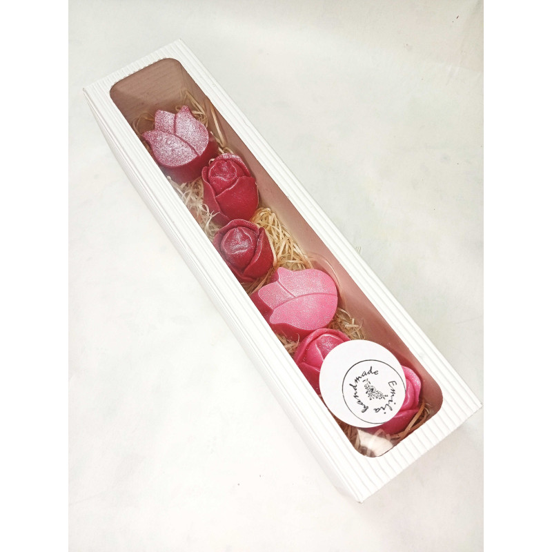 Dlouhá kazeta tulipán, růžová, červená