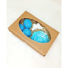 Střední kazeta pivoňka plná, pivoňka poupě, motýlek modrá