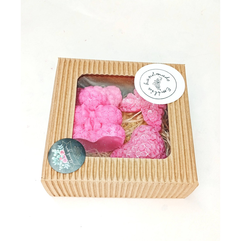 Malá kazeta medvídek s mašli, motýlek, srdíčko, růžová