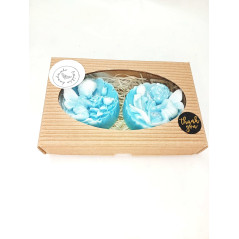 Střední kazeta andílek kluk a holka, modrobílá