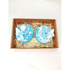 Střední kazeta andílek kluk a holka, modrobílá