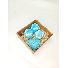 Malá kazeta pivoňka poupě, srdíčko, modrobílá