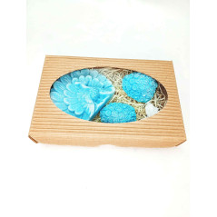 Střední kazeta páv, srdíčko, motýlek, modrá