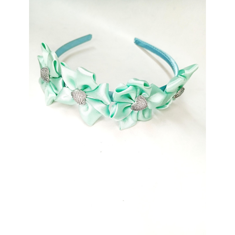 Čelenka se srdíčky zelená