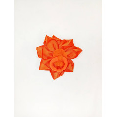 Mašle s gumičkou oranžová s modrým korálkem