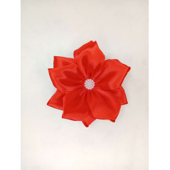 Mašle do vlasů květina s perlou červená