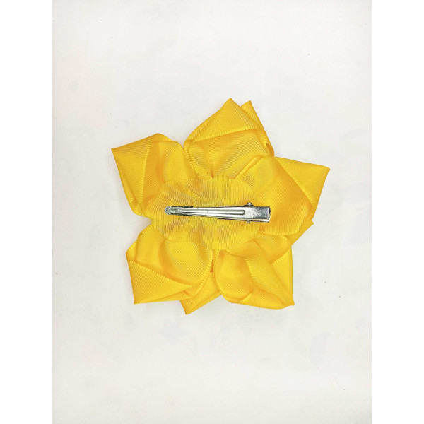 Mašle do vlasů žlutá s lístkem