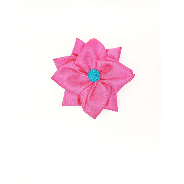 Mašle do vlasů růžová s knoflíkem