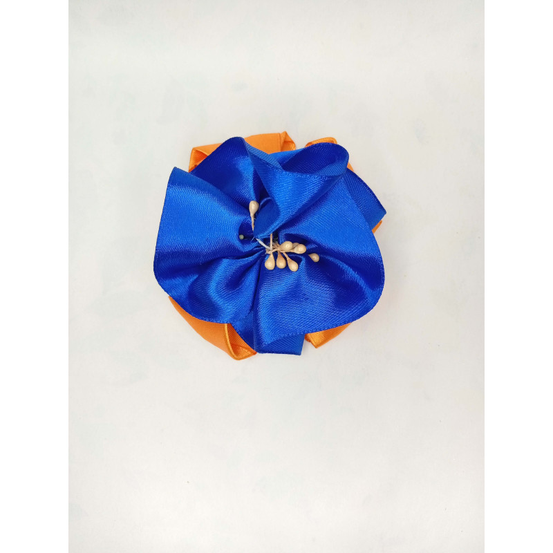 Mašle do vlasů oranžova s modrou