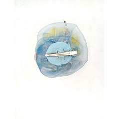 Mašle do vlasů žluto modrá s korálkem