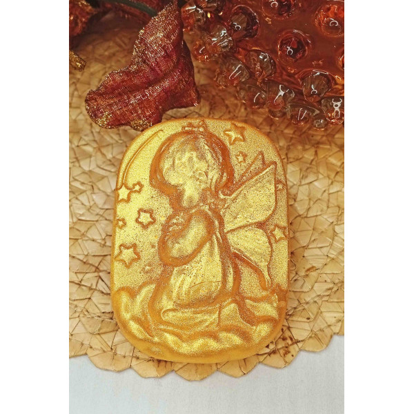 Mýdlový andílek s hvězdičkou - holka , zlatý