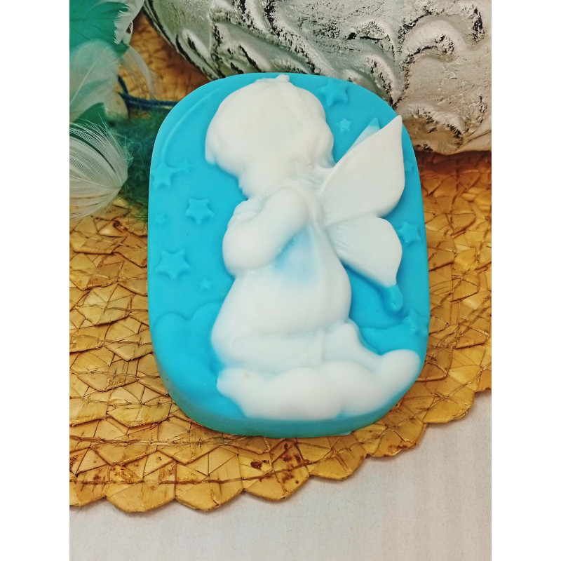 Mýdlový andílek s hvězdičkou - holka, modrobílý