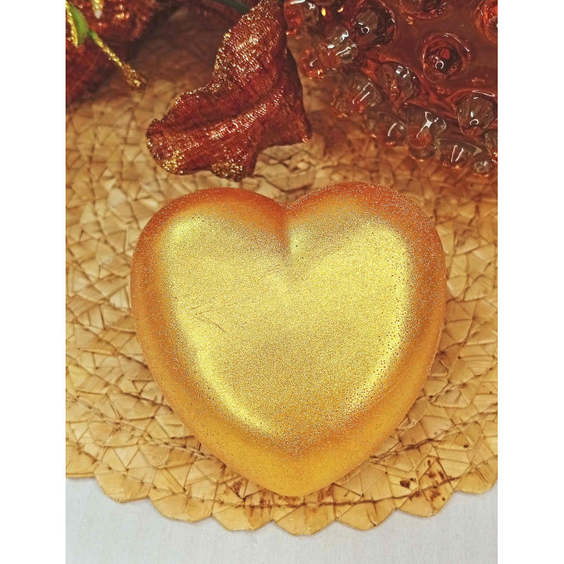 Mýdlové srdce plné lásky - zlaté