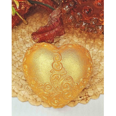 mýdlové srdce ornament zlaté
