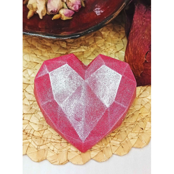 Mýdlové srdce origami červená