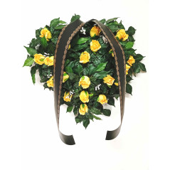 Pohřební věnec o průměru 60 cm s mašli