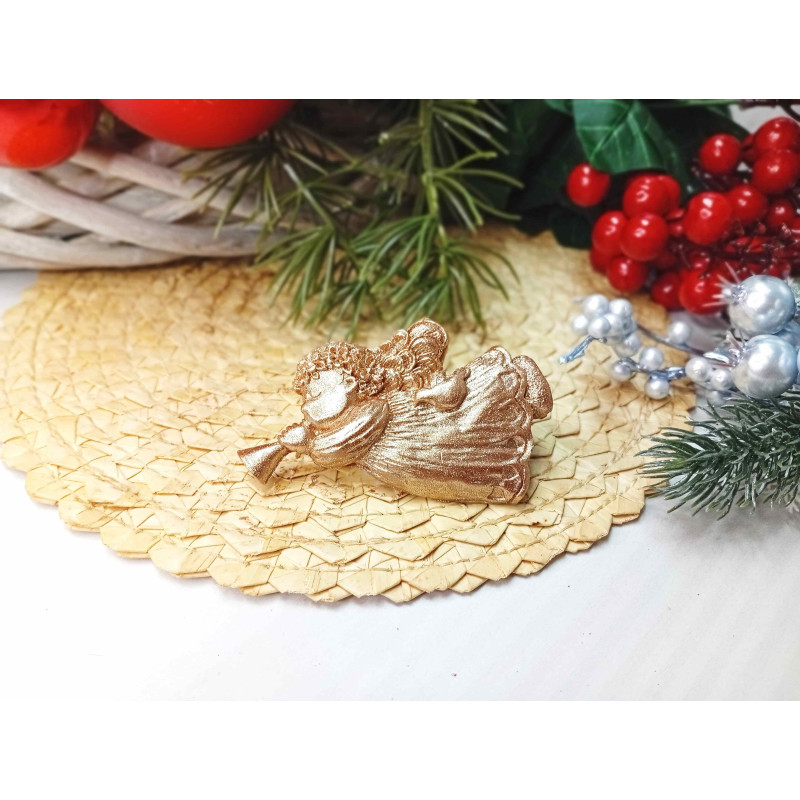 Mýdlový anděl s trubkou měděný