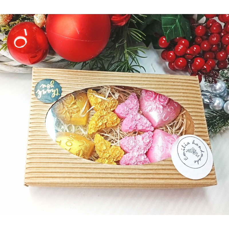 Dárková kazeta mýdlo - motýl, srdce