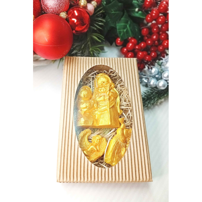Dárková kazeta zlatá - mýdlo Betlém, andílci