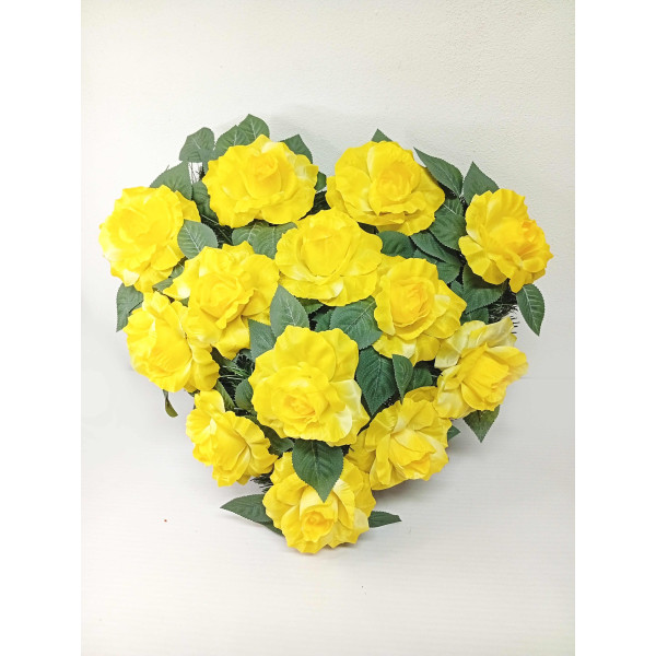 Srdce o průměru 45x45 cm žluté