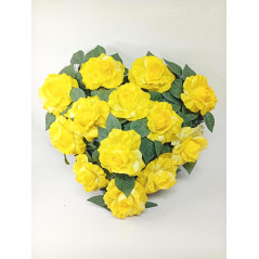 Srdce o průměru 45x45 cm žluté