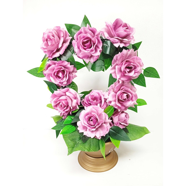 Srdce v květináči fialové