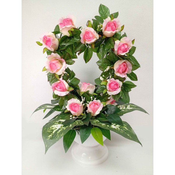 Srdce v květináči růžové